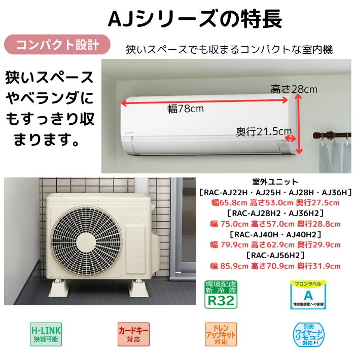 【本体のみ】日立 白くまくん AJシリーズ RAS-AJ6325D-W 20畳用 ルームエアコン 単相200V