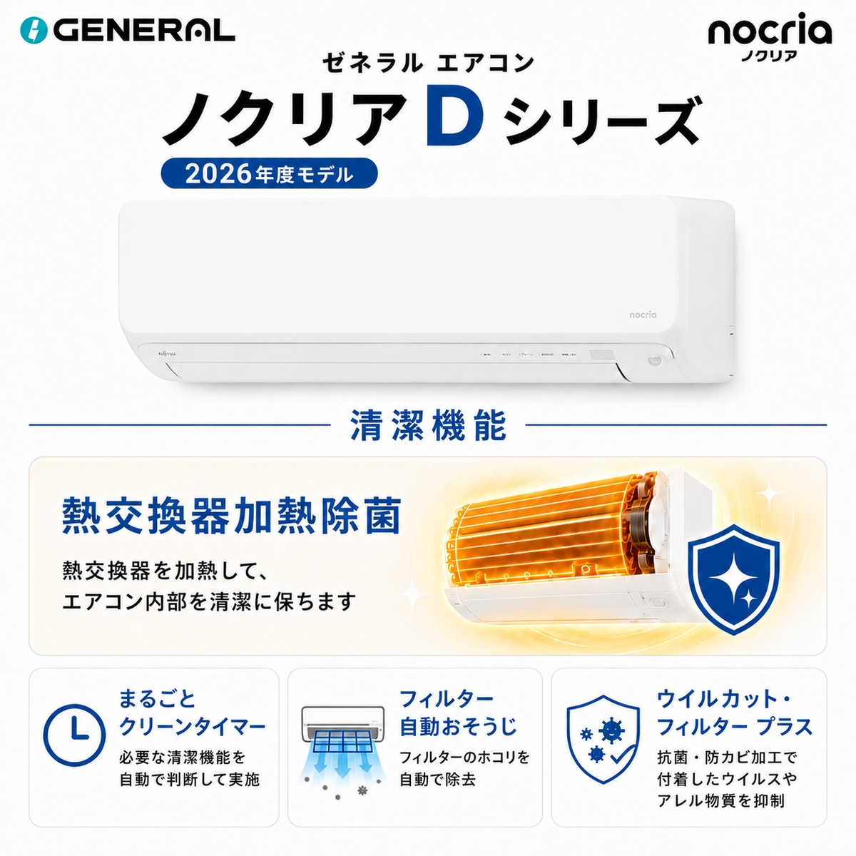 【本体のみ】富士通ゼネラル ノクリア AS-D566T2W 18畳用 ルームエアコン Dシリーズ 単相200V ホワイト