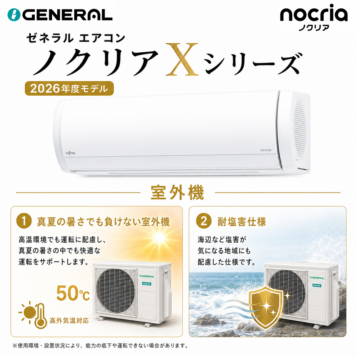【本体のみ】富士通ゼネラル ノクリア AS-X716T2W 23畳用 ルームエアコン Xシリーズ 単相200V ホワイト